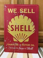 We Sell Shell Gas Motor Oil Gas Sign Garage Vintage Style Wall Decor