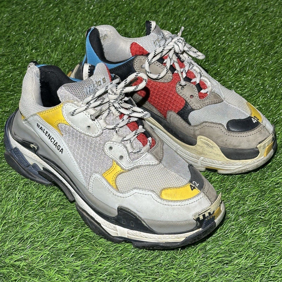 Balenciaga Triple S Split EU Size 42 US 9 Split White Gray Yellow 