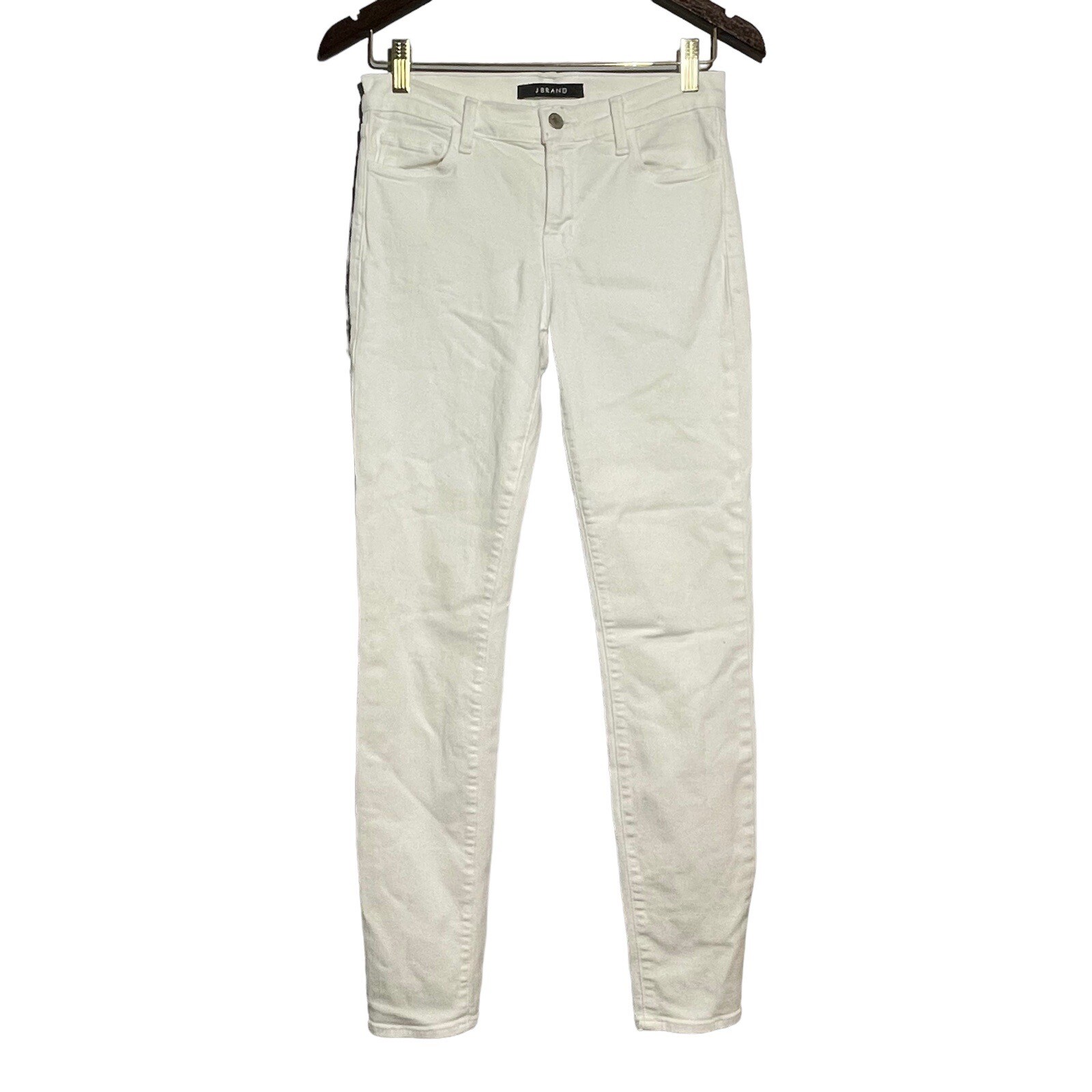 JBrand Skinny Jeans Jegging Women Size 28 White Moto Biker Rock Modern Stretch-image