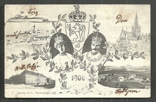 Coronation King Haakon VII Norway Maud Norge stamp 1905 - Picture 2 of 3