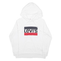 LEVI'S Mens White Hoodie S