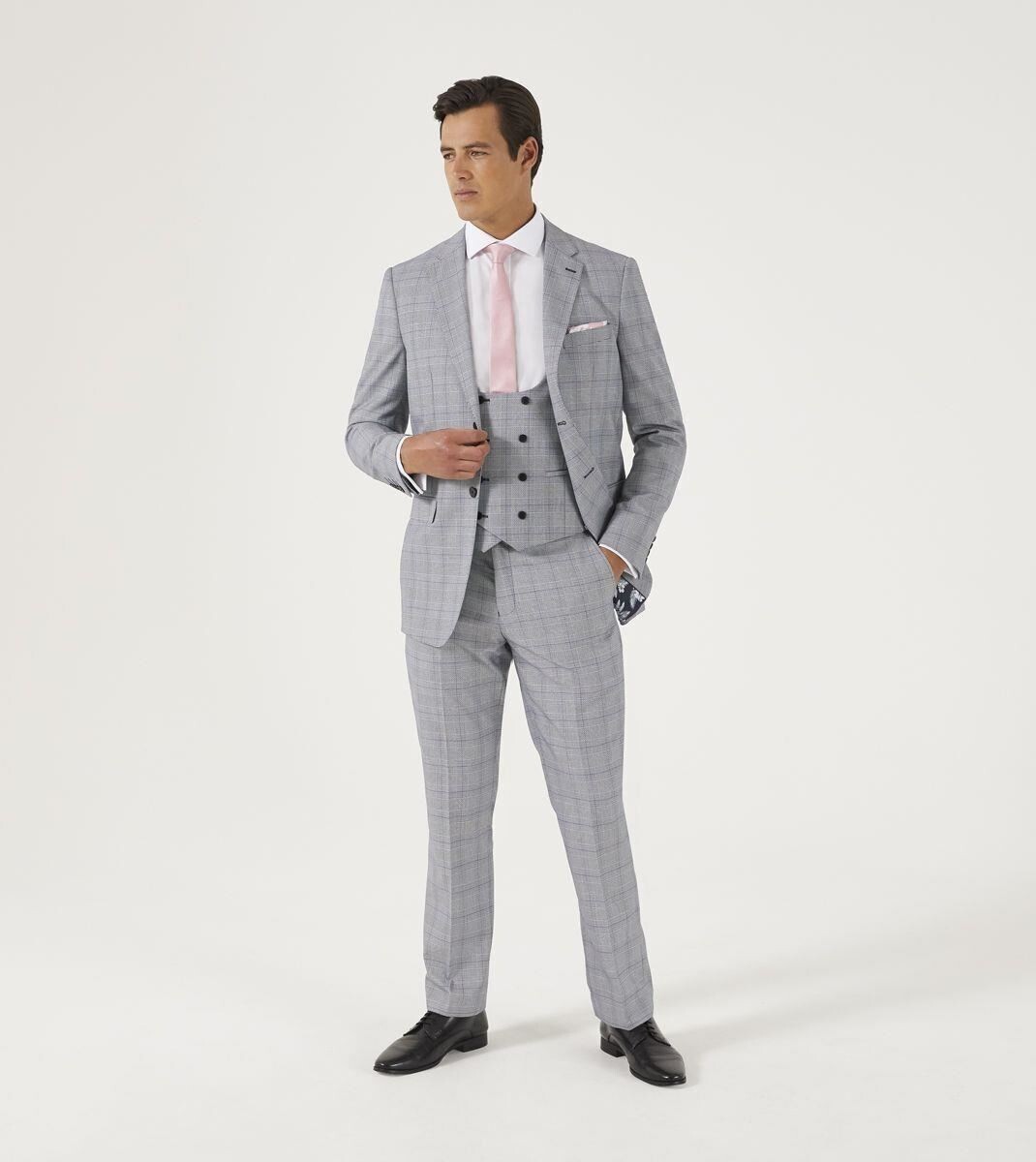 Skopes Hombre Anello Cuadros Bailarín Pantalón En Gris Cintura 30A 38
