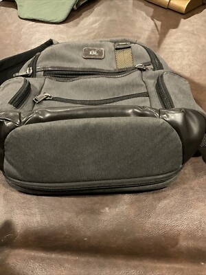 Tumi Alpha Bravo Knox Gray Brown Backpack Nylon Leather Travel