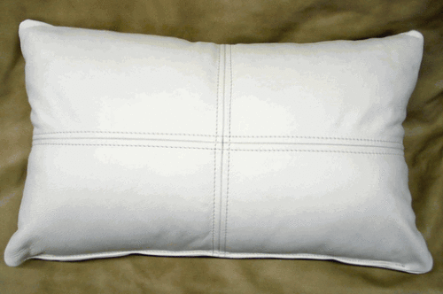 New White Pillow Cushion Stylish Cover Leather Decor Genuine Soft Lambskin Soft - Picture 1 of 3
