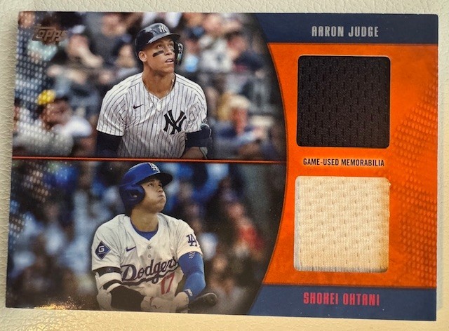 2025 Topps Series 2 Aaron Judge Shohei Ohtani Dual Relic 25/25 #MLMD2-10