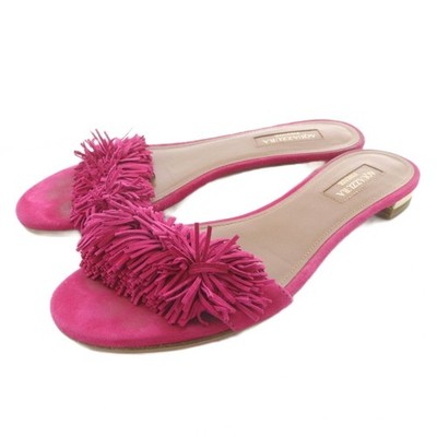AQUAZZURA Pink Suede Sandals Women's Size 36 (US 6.5) Vintage B Condition