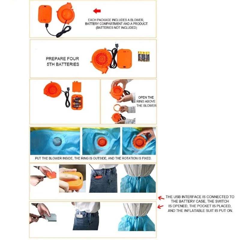 Divertido Disfraz de Halloween Anime Tiburón Blanco Inflable Mascota Juegos con disfraces para Niños Foto 3 de 4