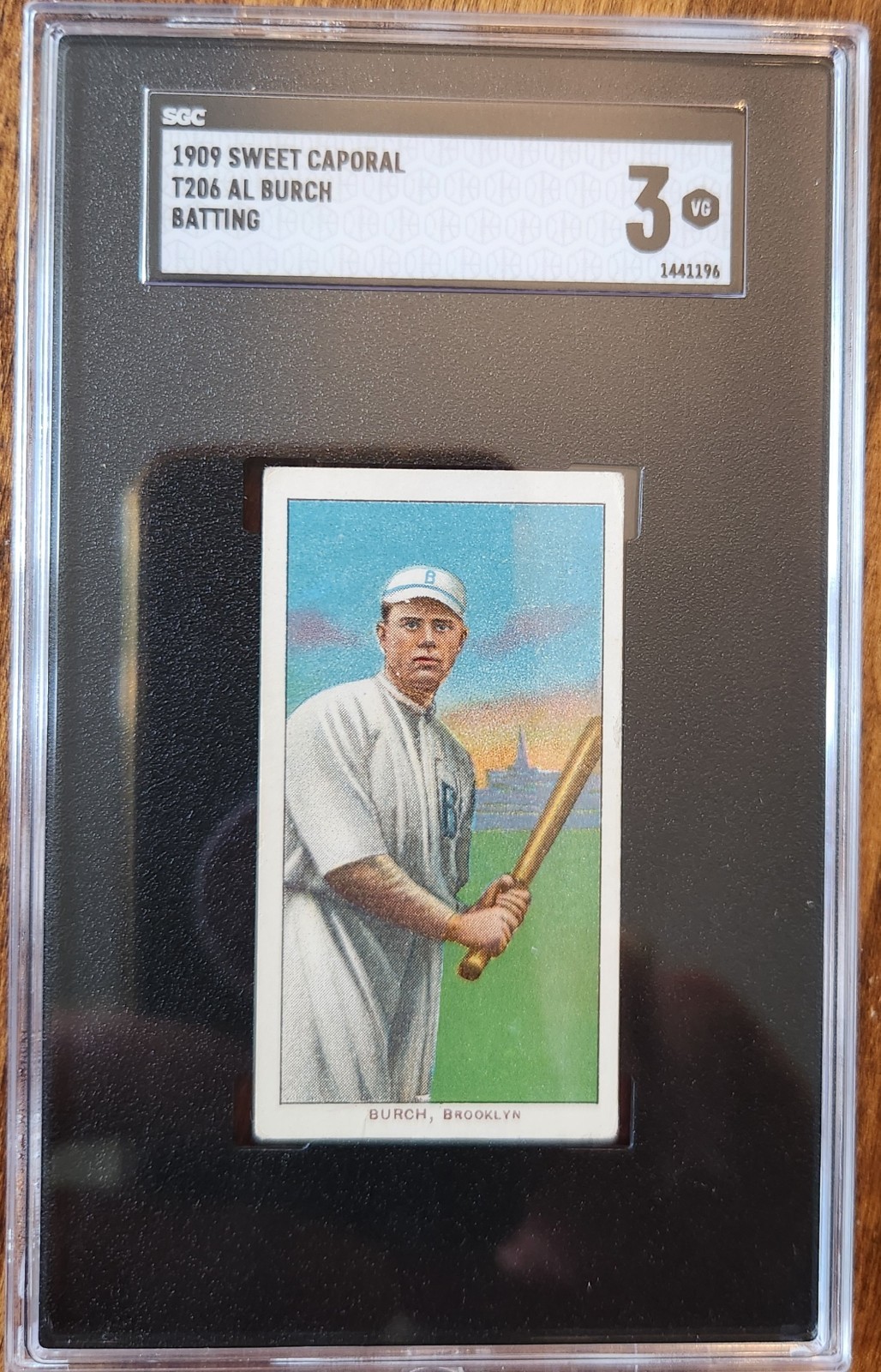 1909 T206 Al Burch Batting Sweet Caporal 150/ 30 Only 18 Higher NEW SGC 3 VG