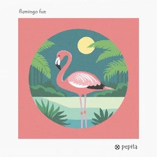 Flamingo Fun Needlepoint Kit or Canvas