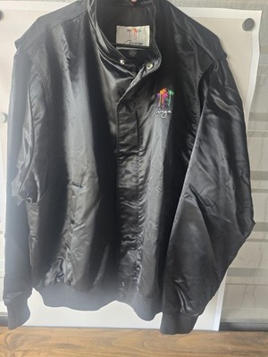 Mirage Las Vages Black Satin Bomber Jacket - Size XXL