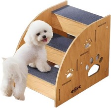 Pet Steps for Small Dogs, Wooden Cat Stairs for Old Cats for Bed Couch Sofa