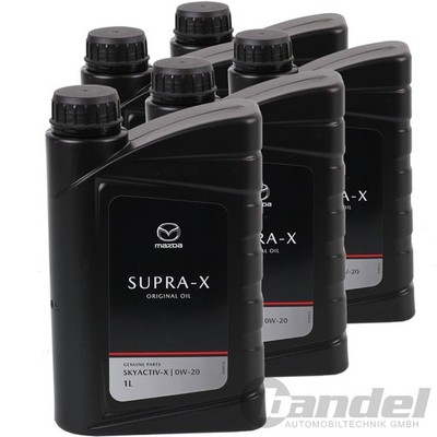 5x 1L ORIGINAL MAZDA ÖL SUPRA X 0W20 MOTORÖL ENGINE OIL passend für API SN