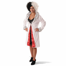 Costume Carnevale Da Donna Crudelia Halloween Strega Travestimento Carica 101
