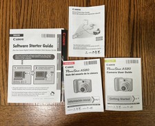Canon PowerShot A580 Digital Camera Manuals Guides Lot English Español Software