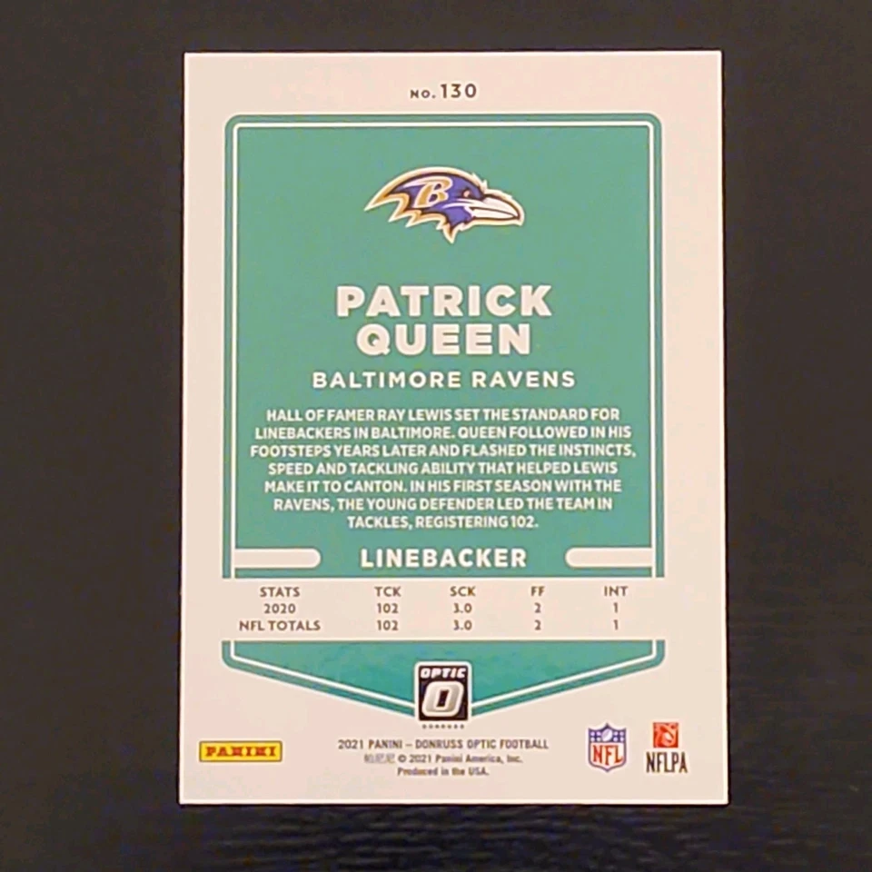 2021 Panini Donruss Optic - Patrick Queen #130 - Image 2 of 2