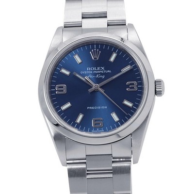 Rolex Air-King 14000M Stainless Steel 34mm Blue Dial Automatic Unisex #TZW891
