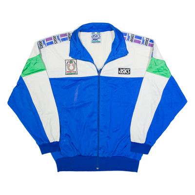 Vintage Asics Italia Herren Trainingsjacke Blau 90s Colourblock M