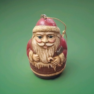  VTG Lefever Santa Klaus Wickl Roly Poly Decor Folk Art Signed Resin Farm House
