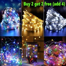 Battery Operated Fairy String Lights Micro Rice Copper Wire Xmas Light 20/100LED