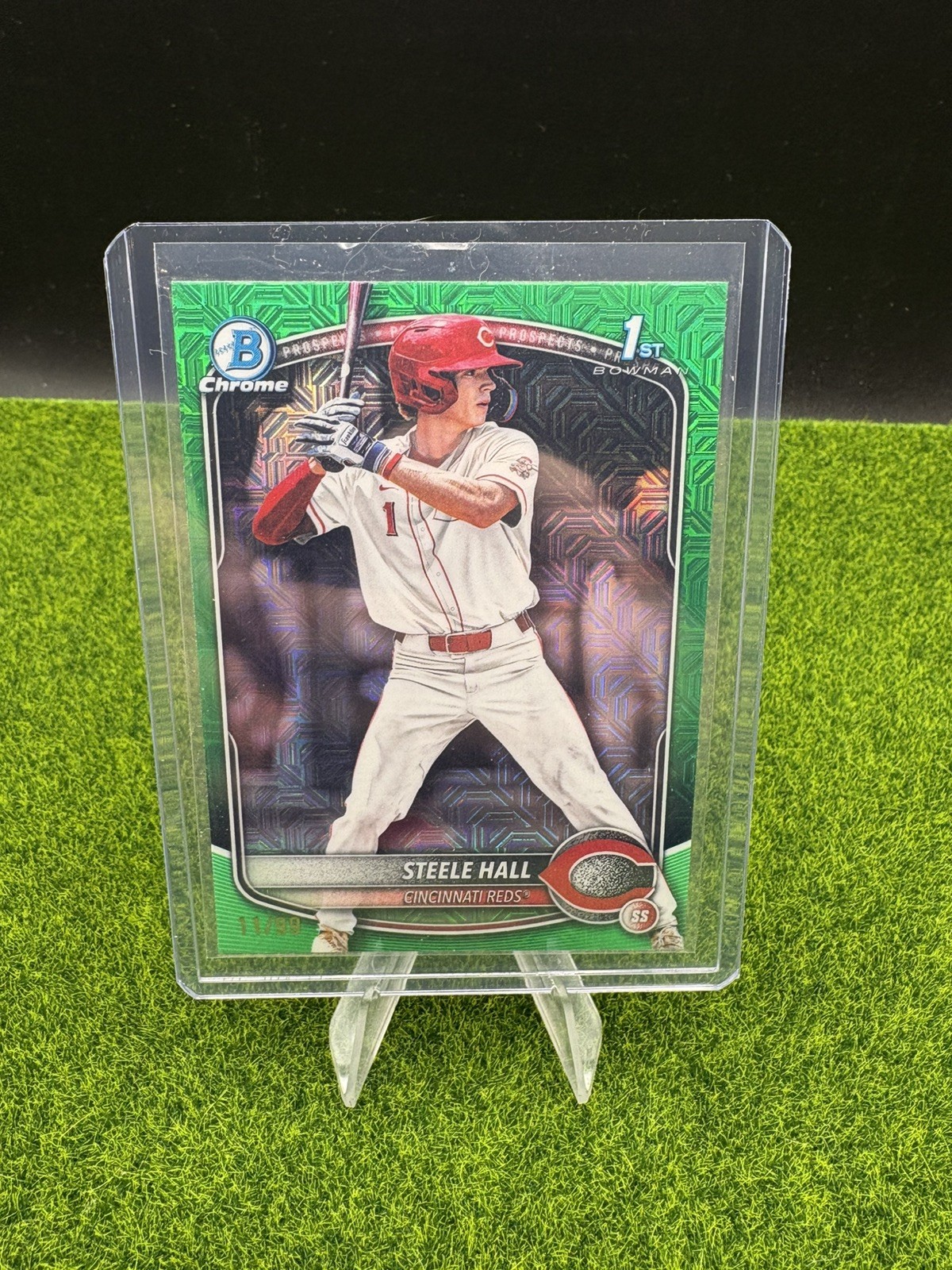 2025 Bowman Draft MEGA Steele Hall Chrome Green Mojo /99 1st Refractor