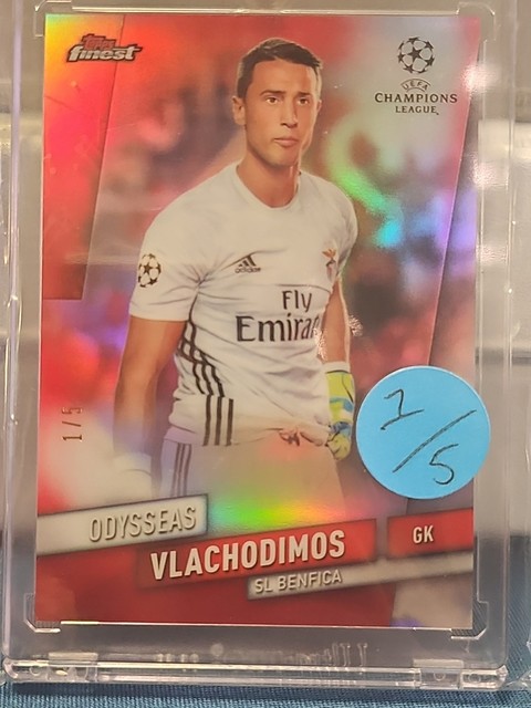2020-21 Topps Finest UEFA Odysseas Vlachodimos Red Refractor 1/5