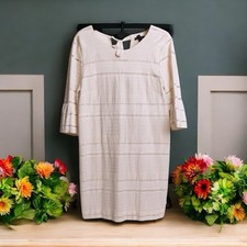 J. Crew White Eyelet Embroidered Dress Sz 8 Bell Sleeve Cotton Lined