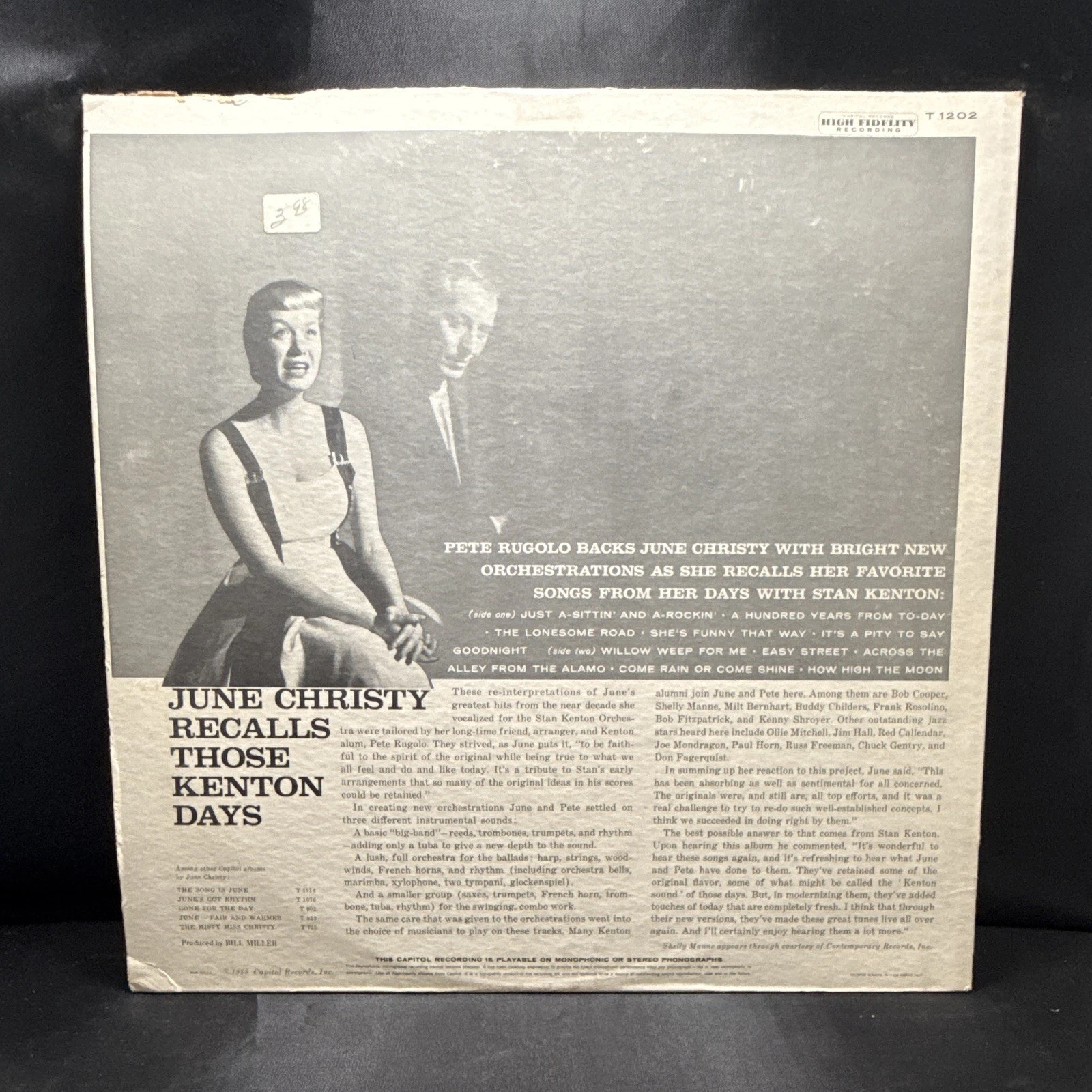 June Christy Recalls Those Kenton Days LP 1959 Mono Capitol T-1202 Scranton VG+ - product detail image 2