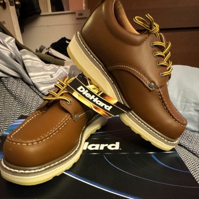 DieHard Oxford Men's Brown Leather Slip Resistant Shoes Size 7.5 82994