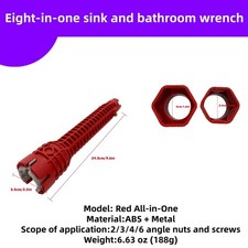 Multifunctional Eight-in-one Installation Tool for Bathroom Sink Wrenches