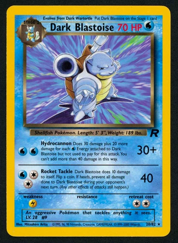 Pokemon Dark Blastoise Non Rare Unlimited 20/82 (LP)