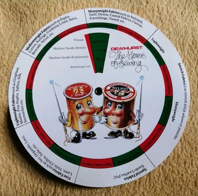 Vintage Dewhurst Sewing Thread Selection Wheel Guide 'Home of Sewing ...