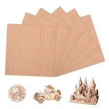 6 PCS Extended Double Sided Plywood 11.8" x 11.8" x 0.118" , Red Beech Plywood
