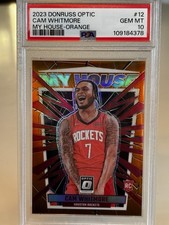 2023-24 Donruss Optic My House Cam Whitmore #12 Orange Prizm /35 (RC) PSA 10