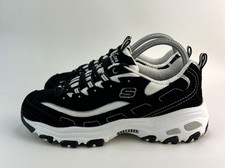Skechers D'Lites Womens Black White Trainers Sneakers Size UK 5