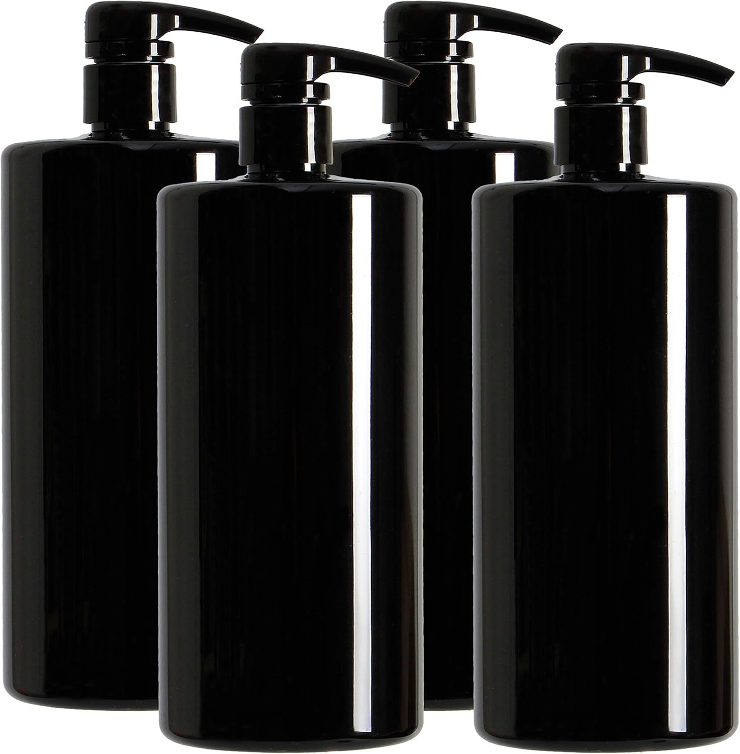 4 Dispenser Ricaricabili 1000ML - Bottiglie Vuote Professionali in Plastica