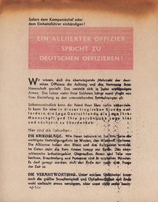 #ad Original WWII US Allied Propaganda To German Officers 1944 Translated Rare $146.25