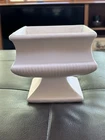 💥VTG. McCoy USA Pottery Square Ribbed Pedestal Planter Cream Retro MCM Nice!👍