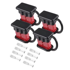 4 Set 50A Auto Battery Quick Connector 6-12 Gauge Wire Harness Plug Kit Red