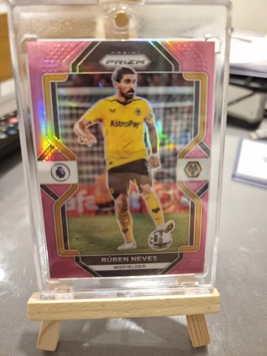 Panini Prizm 2023-24 Pink Refractor Ruben Neves 55/199 Wolverhampton Wanderers