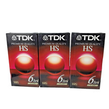 Lot of 3 Blank Sealed VHS Video Cassette Tapes TDK Premium Quality HS T-120 NOS