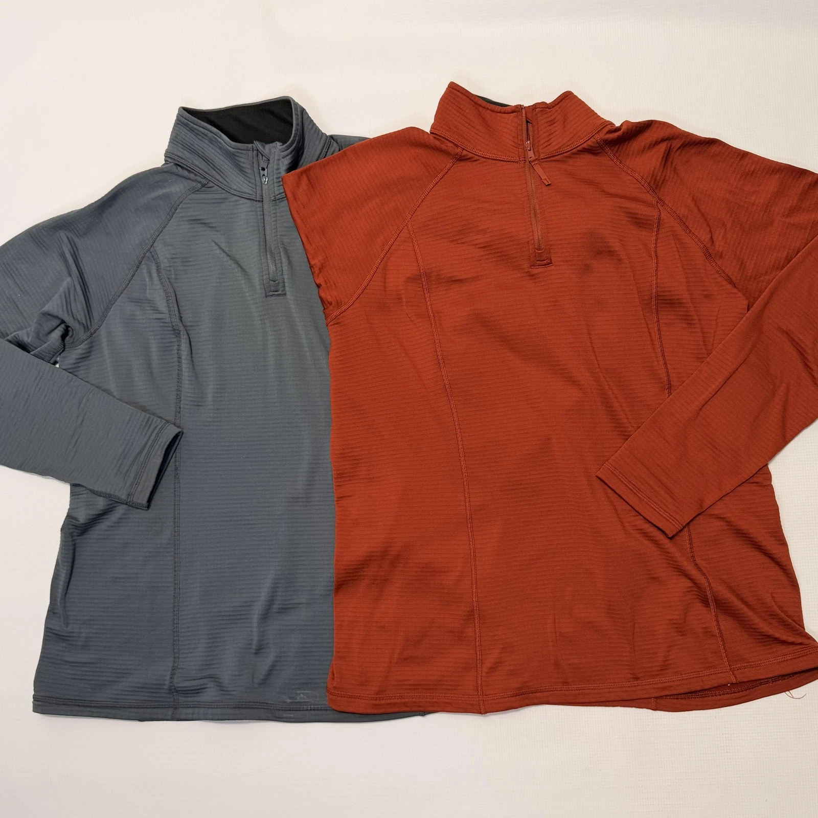 5.11 Tactical Stratos Pullover Womens Large Gray Rust 1/4 Zip Base Layer Lot