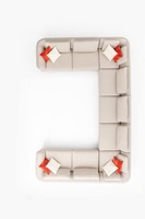 Sofa U- Form Luxus Wohnzimmer Ecksofa Beige Polstersofa Design Modern Stil