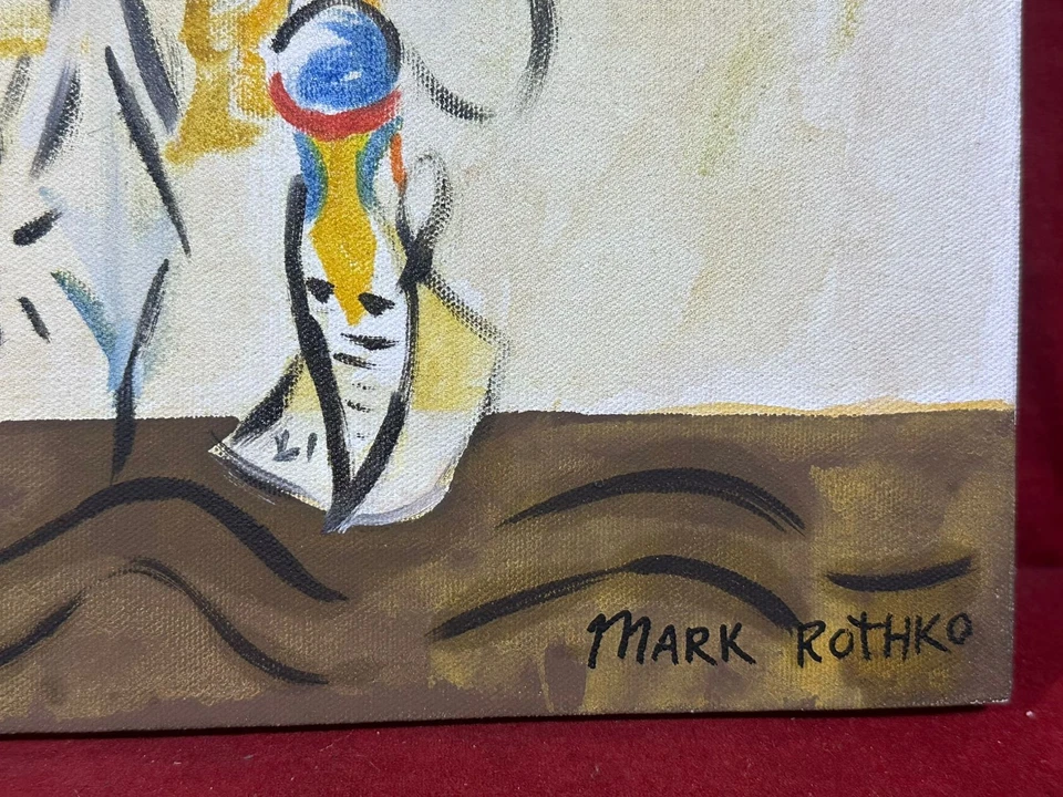 Pintura a óleo sobre tela MARK ROTHKO, vintage carimbada assinada - Imagem 2 de 4