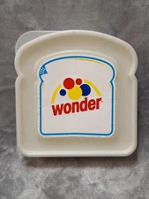 Vintage Wonder Bread Sandwich Storage Holder Lunch Box Plastic Container