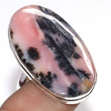 925 Silver Plated Peruvian Pink Opal Jewellery Ring Handmade Size Us 11 JW