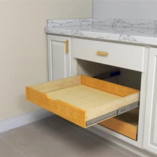 26'' Width Wood pull out drawer for cabinets, Dovetail joint Drawer, Roll out...
