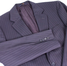 Brooks Brothers 346 Mens 42L Navy Pinstripe Stretch Wool Suit Jacket Blazer