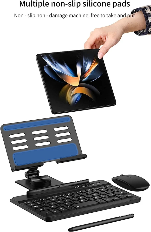 Kit de teclado con soporte magnético para tableta para SAMSUNG Z plegable 6/5/4 giratorio 360° Foto 2 de 4