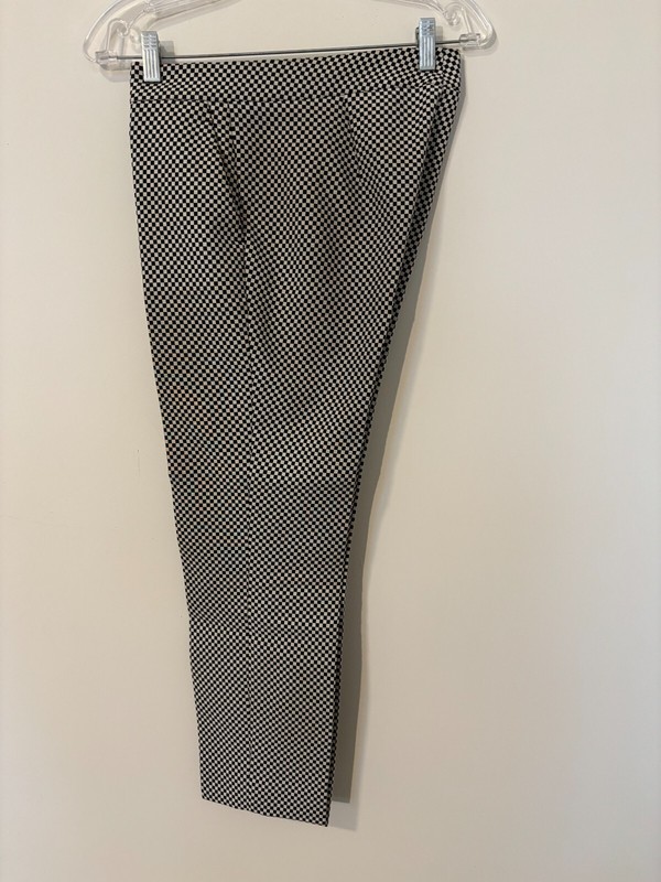 Womens Zara Black and white checkered Trousers Slacks Size S