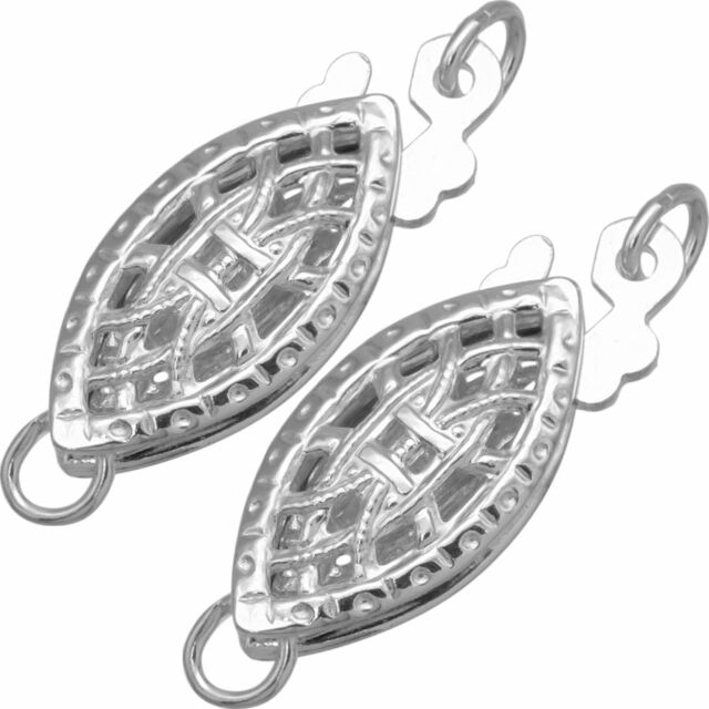 2 Sterling Silver Filigree Pearl Clasps 15mm